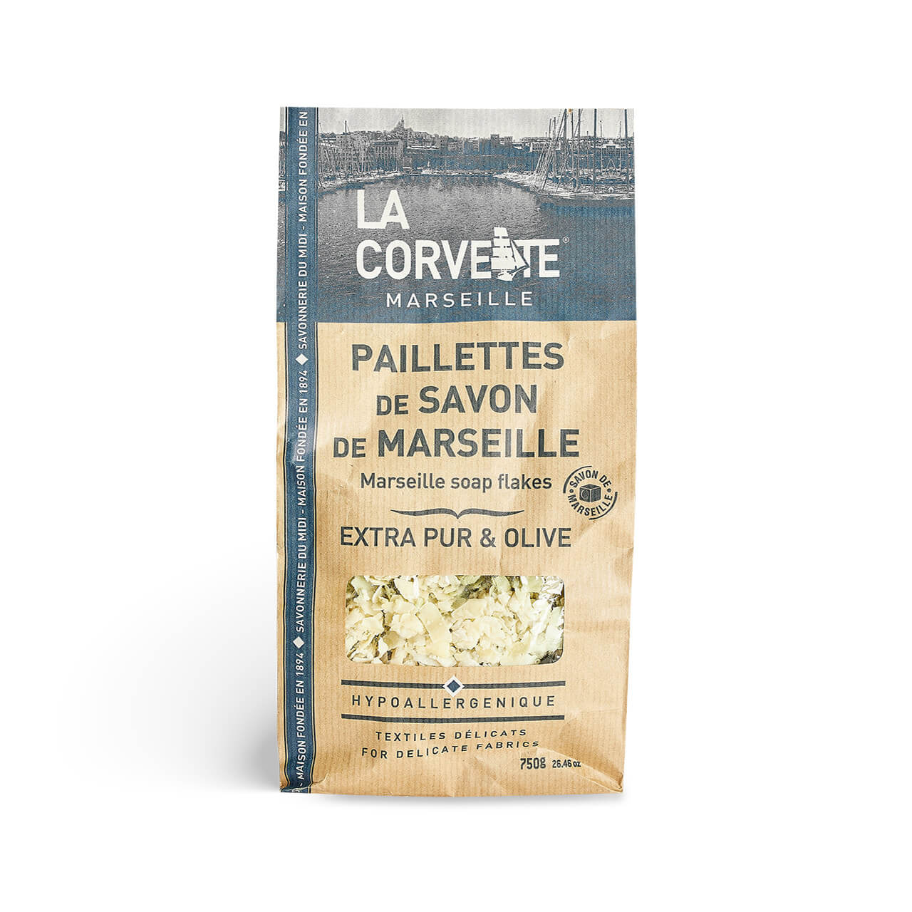 Savon de Marseille en paillettes – Mix EXTRA PUR et OLIVE – Lot 5x750g